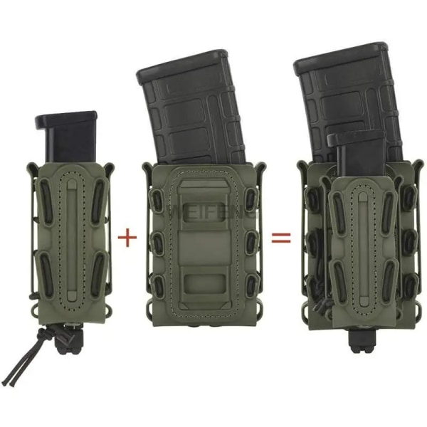 Tactical Molle Magazine Pouch AR 15 M4 AK 47 7,62 5,56 9mm Scorpion Fast Mag case Hållare Gun Jakt Airsoft Tillbehör 5.56 7.62mm tan