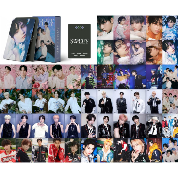 Kpop 55st Imorgon X TILLSAMMANS Fotokort TXT Sweet New Album TXT Lomo Cards TXT Vykort Present för fans (blå)