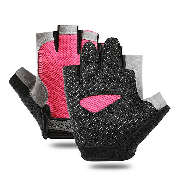 Gym Handskar Herr Half Finger Cykelhandskar Dam Mi Normal Pink M