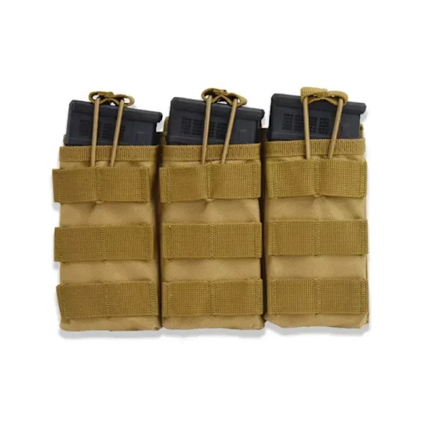Outdoor Tactical Magazine Molle Pouches AK AR Jaktgevär Pistol Ammo Mag Bag Hölster M4 Dual Storage Bag Airsoft Diverse Bag khaki-Triple