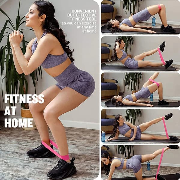Resistance Loop Exercise Bands 5 Different Resistance Levels Elastic Band Suitable for arm Leg Stretching and Strength Training 5Pcs Macarons