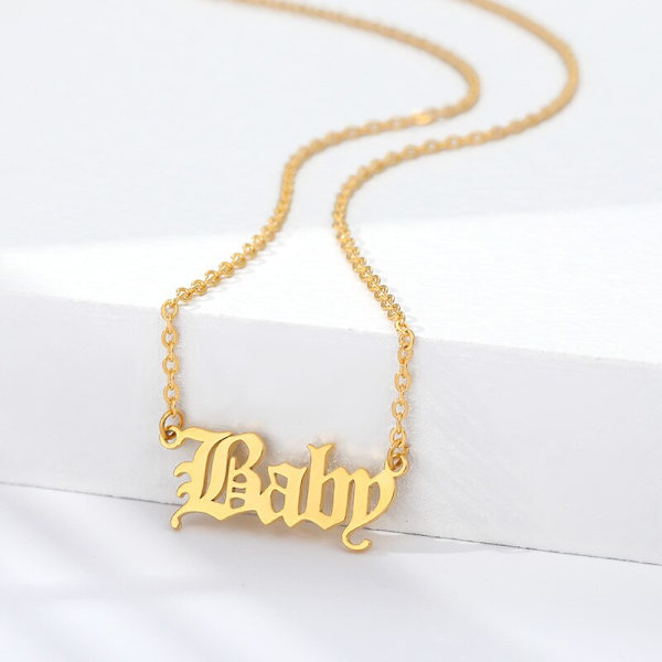 Old English Mama Halsband För Kvinnor Mom Gothic Je Gold Mom