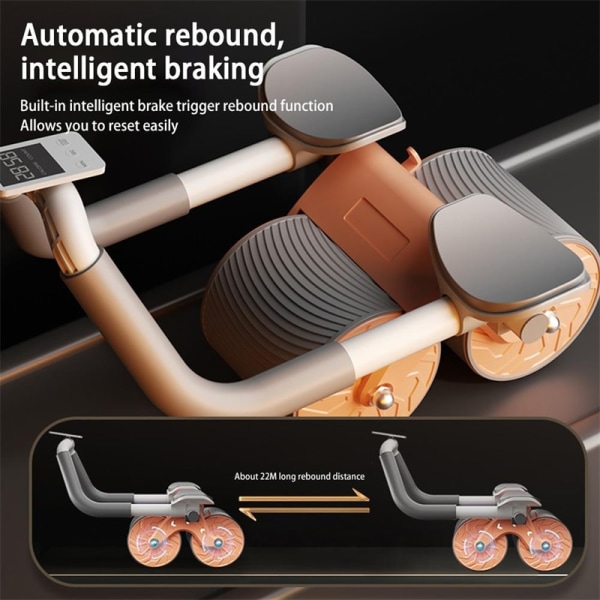 Plank Trainer Push Up Frisk bukhjul Automatisk rebound magmuskelträning Hushållsmodell Ab Roller Orange