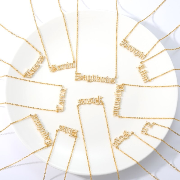 Cubic Zirconia Constellation Halsband Horoskop Je Leo Gold/color