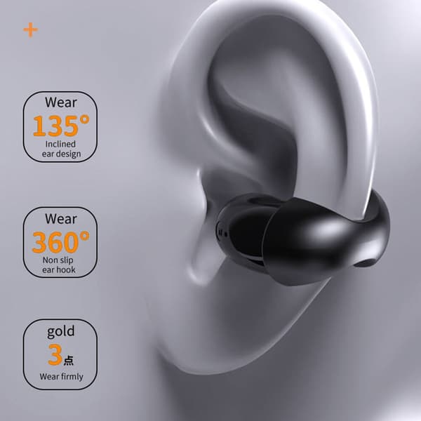 Q96 Bone Conduction Bluetooth hörlurar 5.0 Open E Black