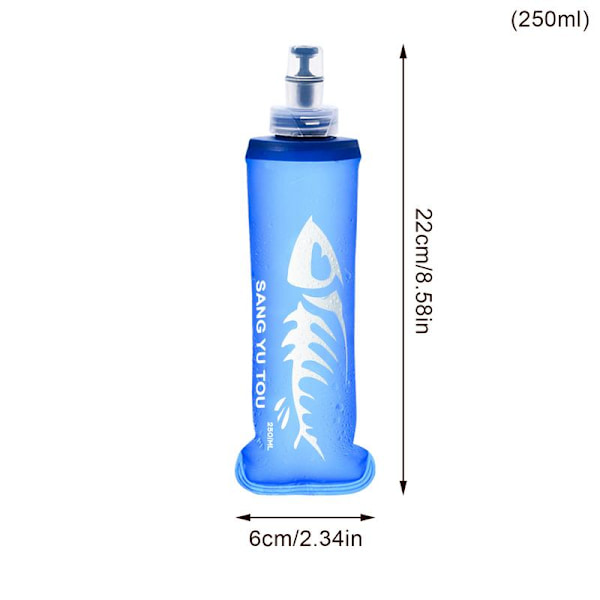 250 ml 500 ml hopfällbar vattenpåse Bärbar Ultralätt TPU Mjuk kolv Vattenflaska Utomhus Sport Vandring Camping Vikbar vattenpåse 500ml cyan