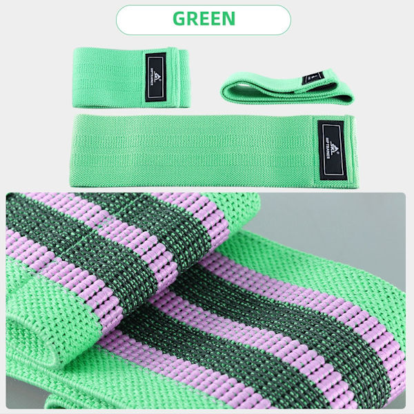 1st Unisex Fitness Elastiskt Band för Sport Ben Lår Glutes Butt Squat 3 Nivåer Resistance Gym Band för bred träning SKL green 60lb
