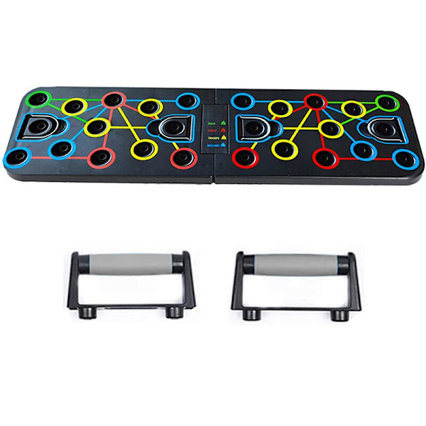 Bärbar Push-up Board Sit-up Trainer Dubbel användning Justerbar multifunktions hopfällbar fitness Träningsfäste Dubbelbräda Two Piece Set