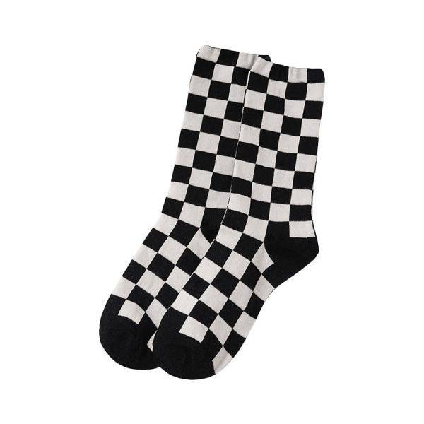 Höst och vinter Nytt schackbräde rutiga strumpor, röd ridbok för kvinnor online Populära fashionabla strumpor japanska rutiga bomullsstrumpor brown coffee checkerboard All yards