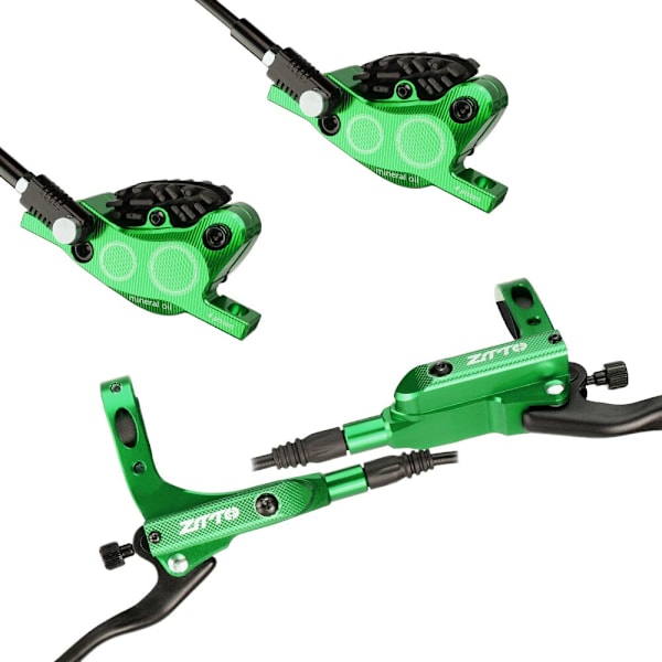 ZTTO MTB Hydrauliska bromsar 4 kolv bromsok M840 Bromsbelägg Skiva 160mm Set Cykelkomponenter Green-B