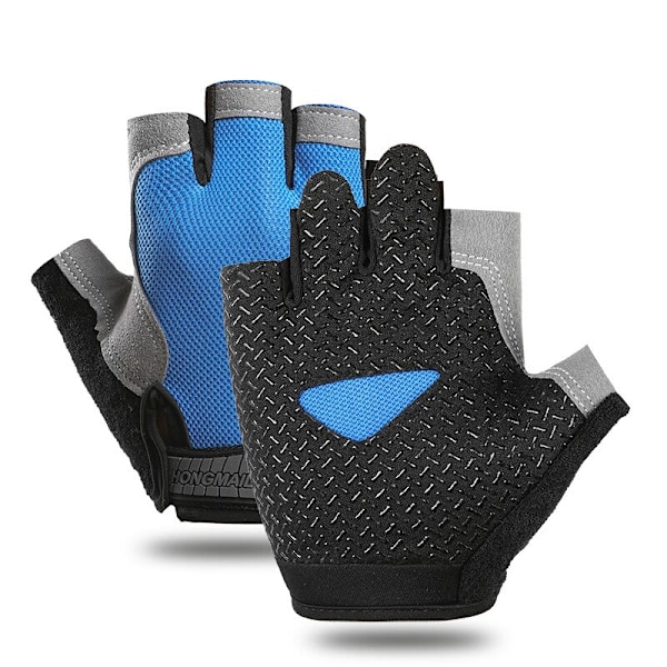 Gym Handskar Herr Half Finger Cykelhandskar Dam Mi Normal Blue XL