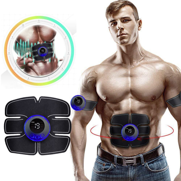 USB Uppladdningsbar Smart EMS Trådlös Muskelstimulator Fitness Trainer Magträning Elektrisk kroppsbantning Massager Abdominal