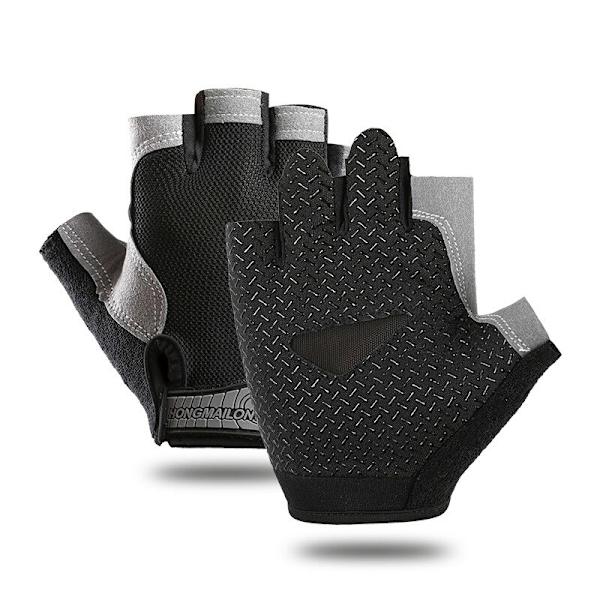 Gym Handskar Herr Half Finger Cykelhandskar Dam Mi Normal Black L
