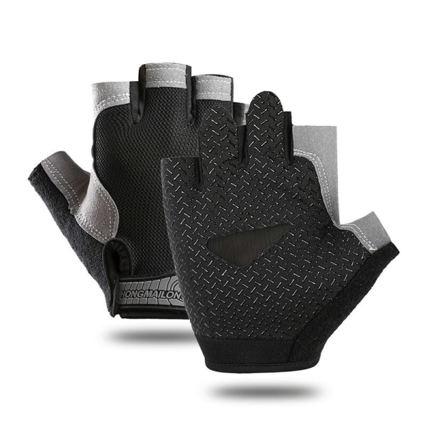 Gym Handskar Herr Half Finger Cykelhandskar Dam Mi Normal Black XL