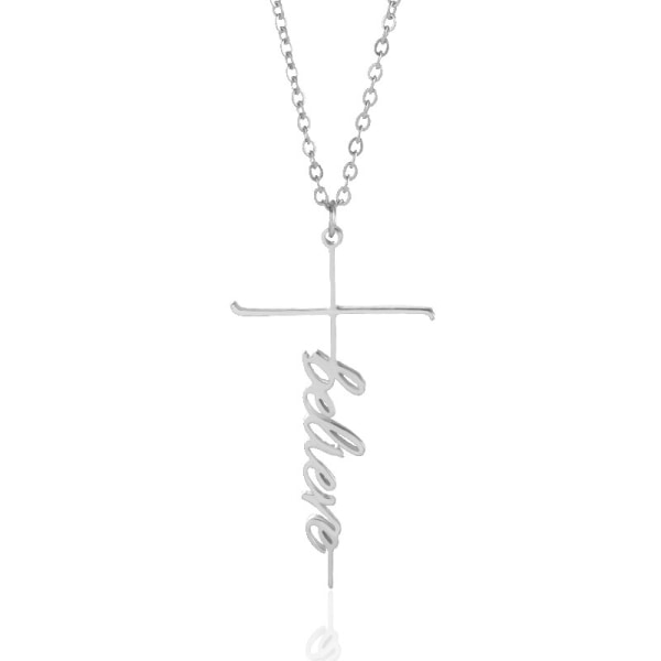 Religiösa smycken Jesus Cross halsband för kvinnor Titanium Plated