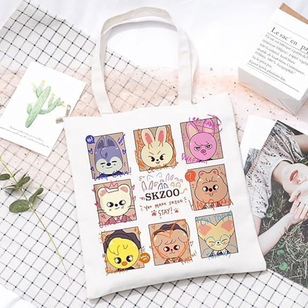 Kpop Stray Kids SKZOO Sminkväska SKZ Axelväska Printed Enkelt kreativt för SKZ-fans, en A