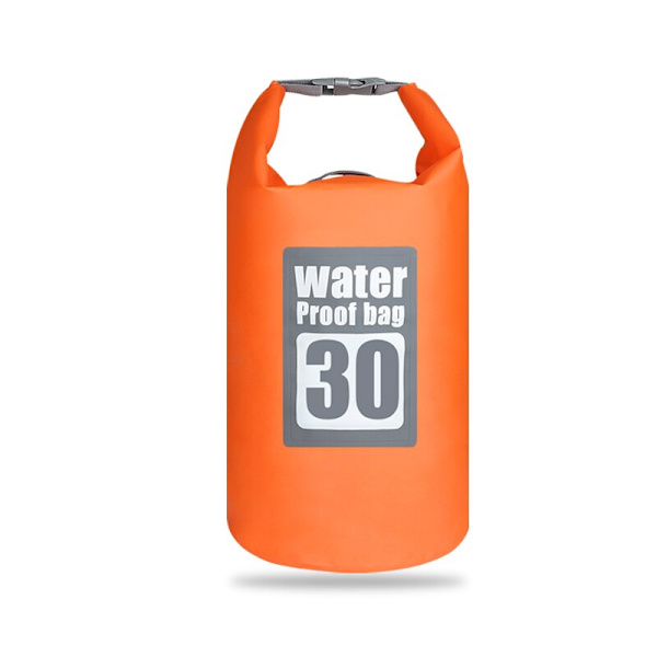 PVC Vattentät Torrväska 5L/10L/15L/20L/30L Utomhusdykning Vikbar förvaring Strandsimväska Rafting River Ocean Ryggsäck 30L Orange