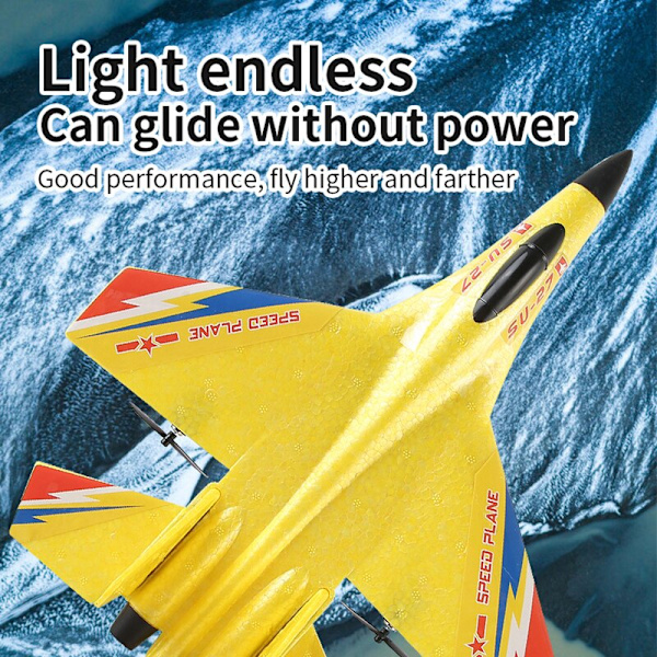 RC Aircraft SU27 Plane 2.4G Radio Control Glider Fjärrstyrd Fighter Plane Foam Flygplansmodell Leksaker för barn Pojkar SU27 Yellow 1B