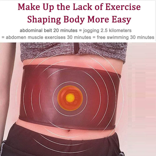 Muskelstimuleringsbälte Elektrisk ABS-stimulatortränare EMS Magtränare Toning Bälten Fitness Träning Gym Träning Black