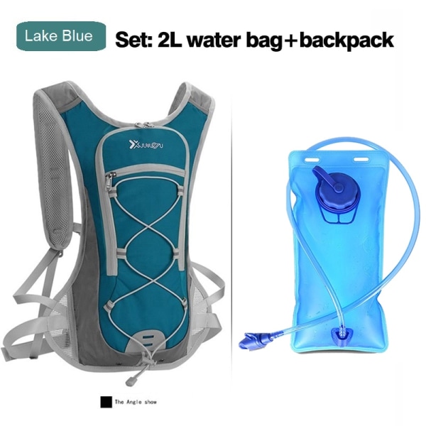 Cykelryggsäck Vattenväska 2L MTB Bike Hydration Ryggpackning Cykelridning Rugsäck Utomhussport Bergsbestigning Set Purple