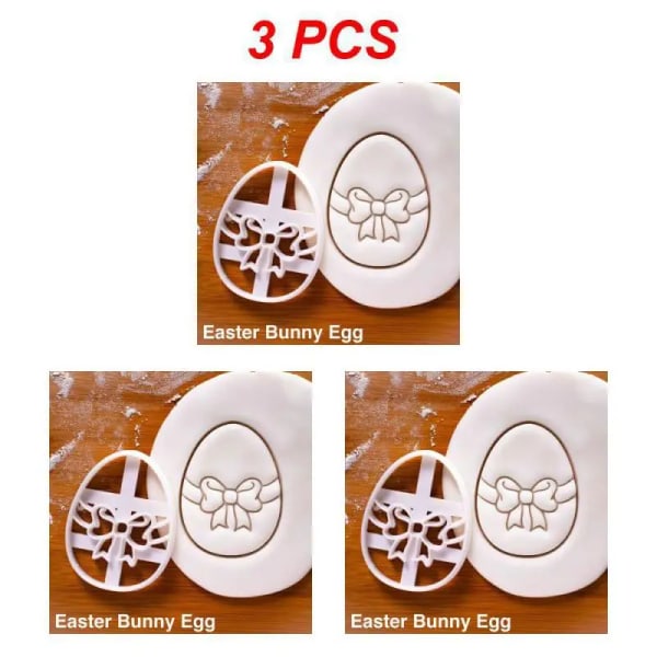 1~5 STK 1-påsk Cookie Cutter Bakverk Påskhare Kanin Molds Kökstillbehör Bakverktyg Barnpresent påsk Style A 3pcs