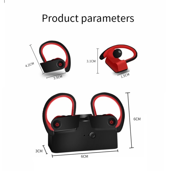 TWS 3 Trådlösa hörlurar Bluetooth Headset Sports E Green