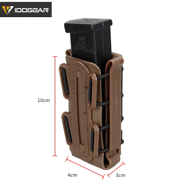 IDOGEAR Tidningspåsar Fastmag Bältesklämma plast Molle påse väska 9 mm softshell G-kod Pistol Mag Carrier hög Olive(short)