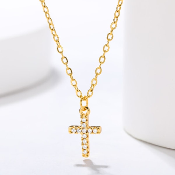 Kristaller litet Jesus kors halsband hänge Kristus N05338P