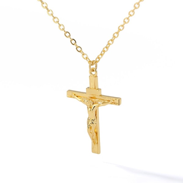 Jesus Cross-halsband i rostfritt stål för kvinnor Co Silver Plated