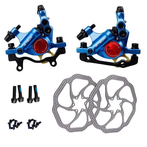 ZOOM HB100 MTB Hydrauliska bromsar Set Cykelok Skivbromsar För Mountainbike Knuffar Bromsok Kolv Cykling Med Rotor 160mm 1pair blue and160mm