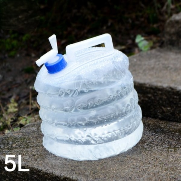5L-15L Utomhus hopfällbar vattenpåse Camping Vikbara vattenbehållare Dricka multifunktion teleskopisk förvaring vattenflaska Gray