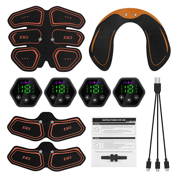 Muskelstimulator EMS Abdominal Höfttränare LCD Display Toner USB Abs Fitness Hemgym Kroppsbantning Waist trainer option 3
