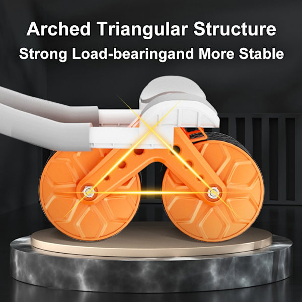 Ab-rullhjul Automatisk rebound med armbågsstöd Platt platta Träningshjul Tystnad Maghjul Träningsutrustning för hemmet Orange