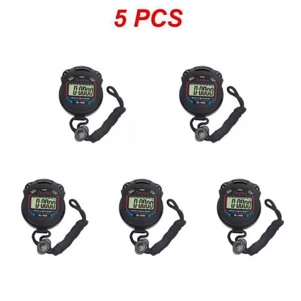 1~5PCS Kökstimer Klassisk Digital Professionell Handhållen LCD-kronograf Sportstoppur Timer Watch med Style A 5pcs
