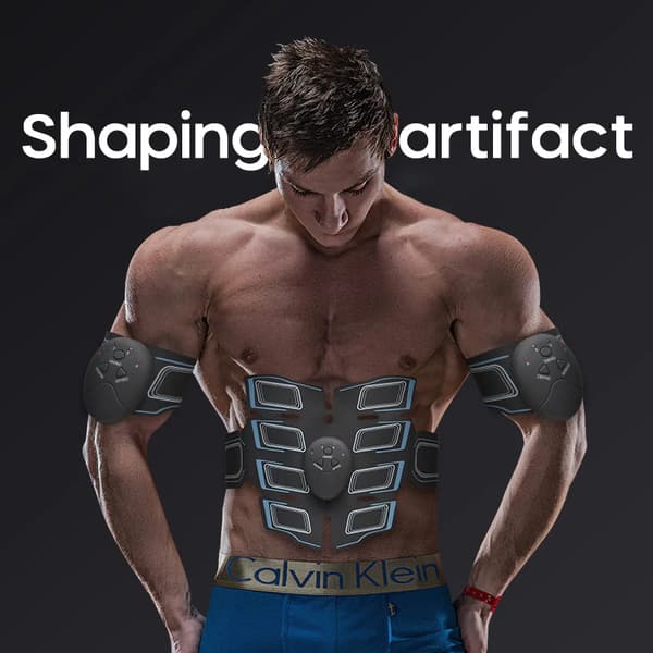 Abdominal Muscle Toning Trainer Practice Eight-pack ABS Strengthen  EMS Simulates Biological Micro-current Stimulation Chocolate