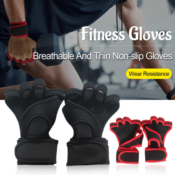 Träningshandskar Handledsskydd för män och kvinnor Träningshandskar för styrketräning Cykling Gym Fitness Crossträning Andas Red XL