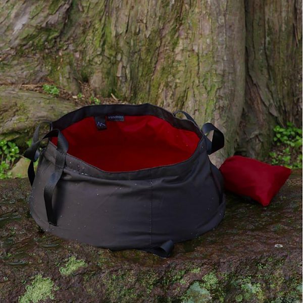8,5 L Utomhus Bärbar Handfat Hink Skål Rese Vikbar Camping Tvättställ Ultralätt Handfat Tvättpåse Vandring Vattenhink Red