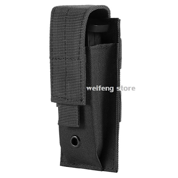 9 mm tidskriftspåse Taktisk enkel dubbel magpåse utomhus Molle tidningspåse med öppen topp för Glock M1911 92F Torch Bag Triple Bag single black