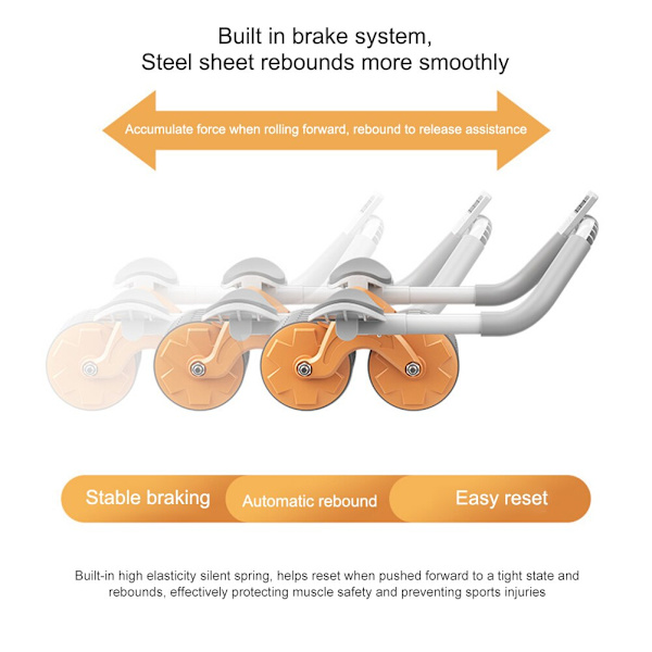Abdominal Roller Wheel Träning Automatisk Rebound Orange with Timer