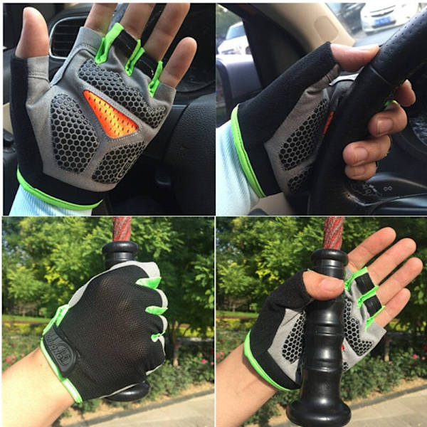 Gym Handskar Herr Half Finger Cykelhandskar Dam Mi Normal Red XL