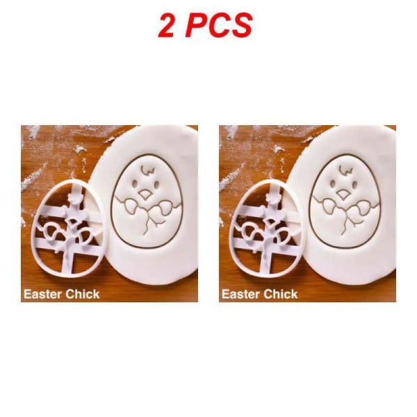 1~5 STK 1-påsk Cookie Cutter Bakverk Påskhare Kanin Molds Kökstillbehör Bakverktyg Barnpresent påsk Style B 2pcs