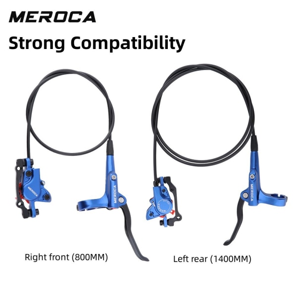 MEROCA MTB Hydrauliska bromsar Cykelset Set För Mountainbike Dubbeltryckande kolvok Med Rotor 160mm Cykling ME2 A Set Red 160