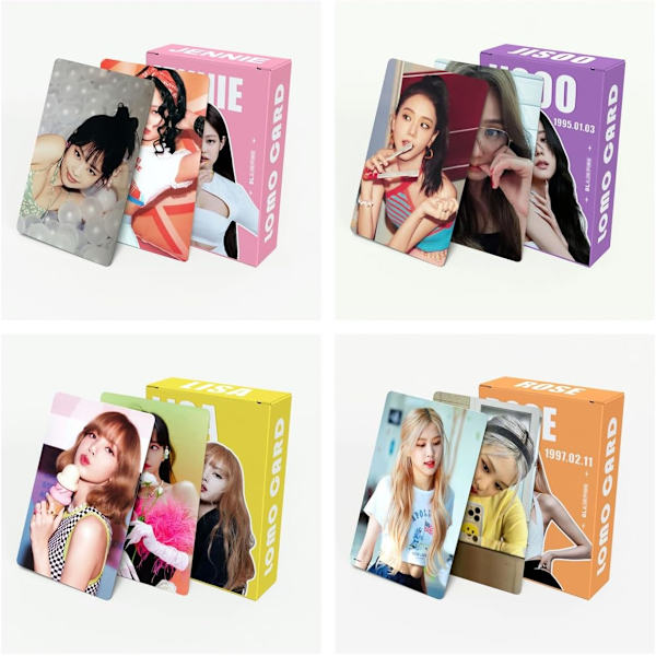 ELEFAD 55st Blackpink Lomo-kort Blackpink Album Kpop-vykort för Blink Collection Collections (4st) 4 Pcs.