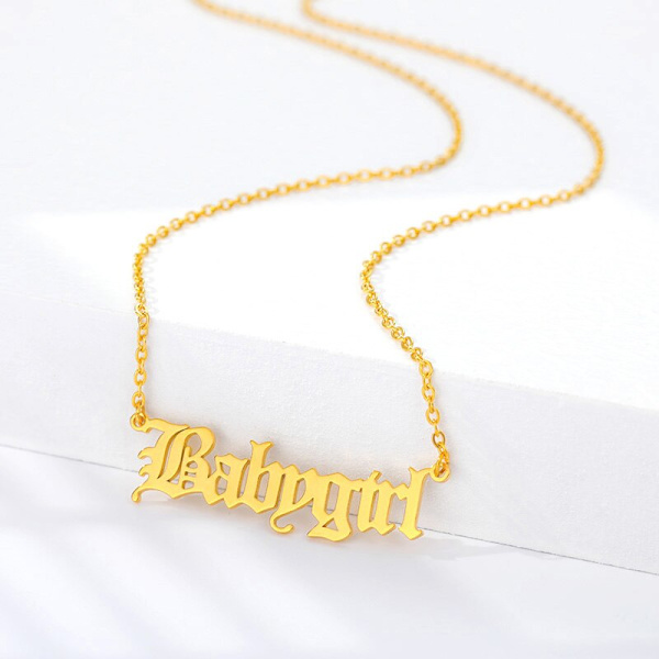Old English Mama Halsband För Kvinnor Mom Gothic Je Gold Babygirl