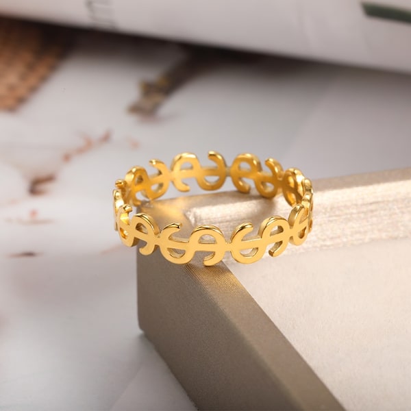 Rostfritt stål Guld Färg Ringar För Kvinnor Män Minimalism Smycken Söta Enkla Hjärt Ringar Bröllopspresenter Gratis Frakt JZ3611g