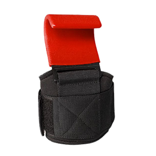 1ST Styrkrokar Nylon träningsremmar Hand-Bar handledsremmar Gym Fitness Krok viktrem för kroppsbyggande utrustning Red