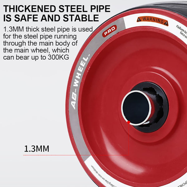 Abdominal Wheel Roller Automatisk Rebound Core Musc Red