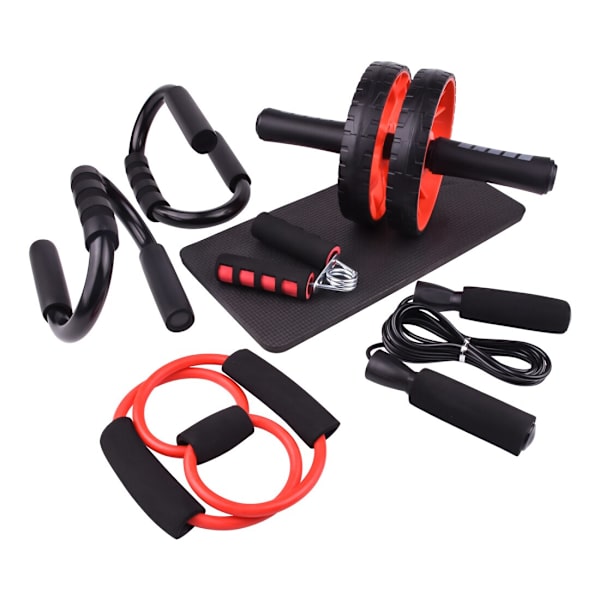 AB Wheel Push Up Bar Träning Hem gymutrustning f Red