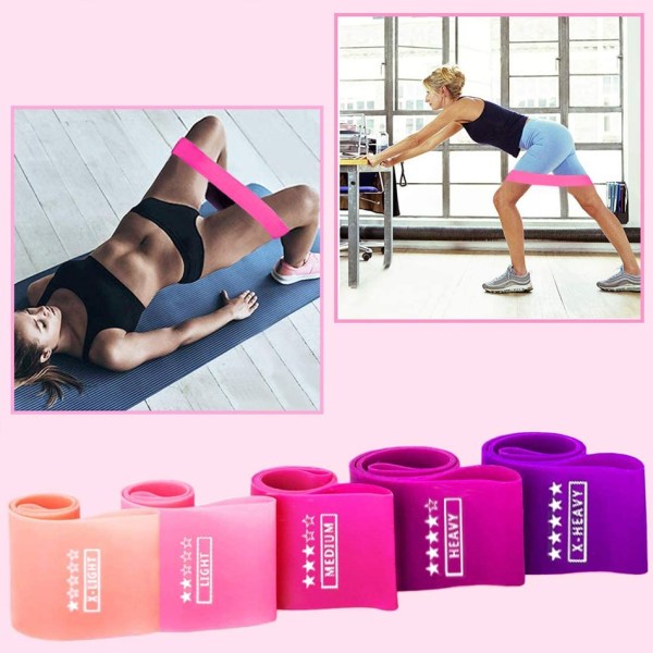 Värt att elastiska motståndsband Yoga Träning Gym Fitness Gum Pull Up Assist Gummiband Crossfit Träningsträningsutrustning 5 Pieces Set 01
