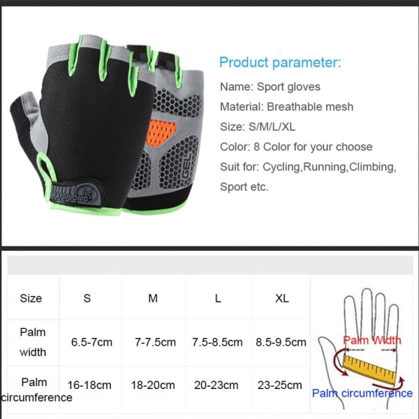 Hantelhandskar Män Kvinnor Tyngdlyftning Gym Fitnes Upgraded Green M